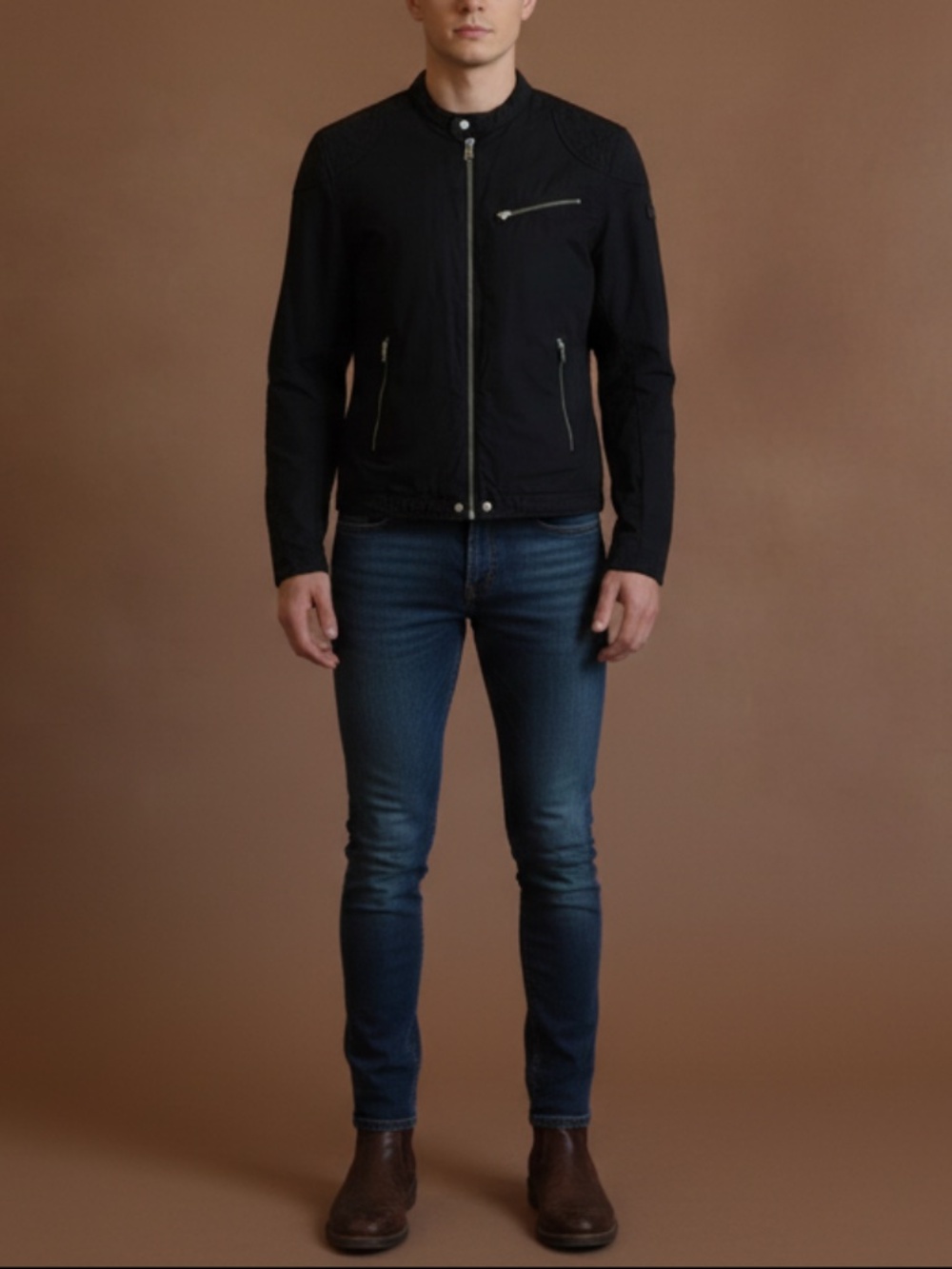 Diesel black motorcycle jacket